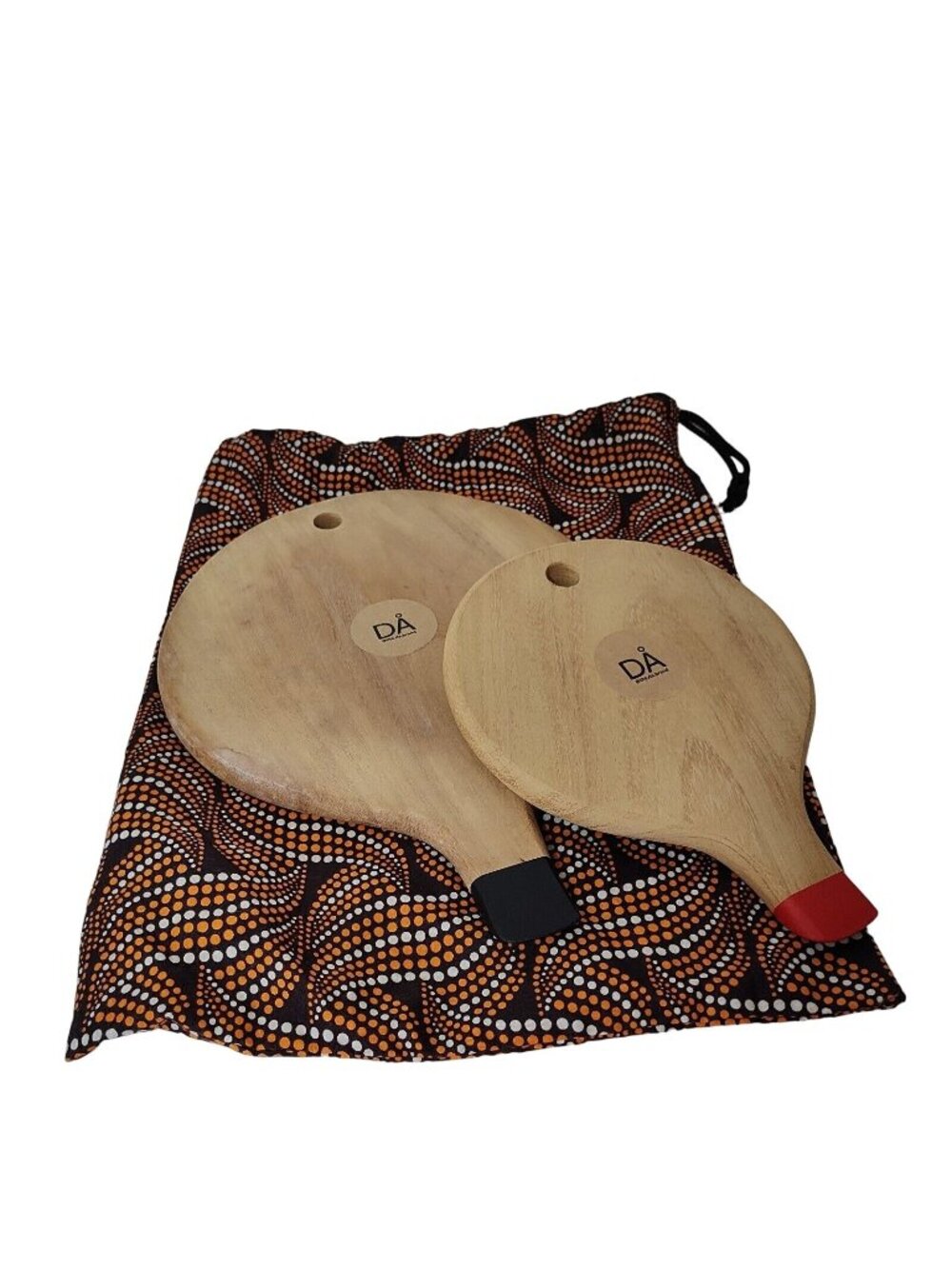 DA Brand Set of 2 Wood Serving Platters Charcuterie Board Paddles Carrying Bag - Picture 1 of 6